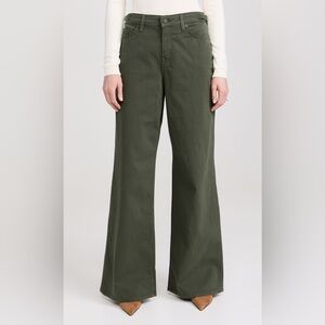 Good American Olive Green Wide-Leg Jeans